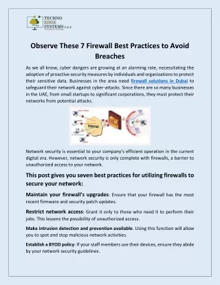 Observe These 7 Firewall Best Practices to Avoid Breaches