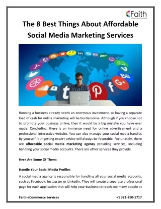 The 8 Best Things About Affordable Social Media Marketing Services