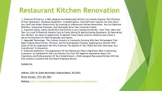 Restaurant Kitchen Renovation