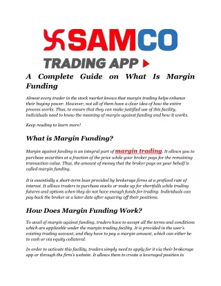 A Complete Guide on What Is Margin Funding