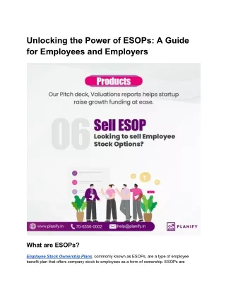 Unlocking the Power of ESOPs_ A Guide for Employees and Employers