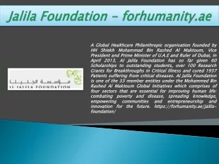 Jalila Foundation - forhumanity.ae