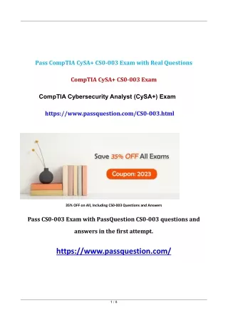 CompTIA CySA  CS0-003 Dumps