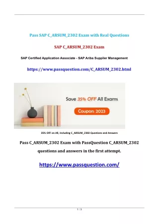 SAP C_ARSUM_2302 Practice Test Questions