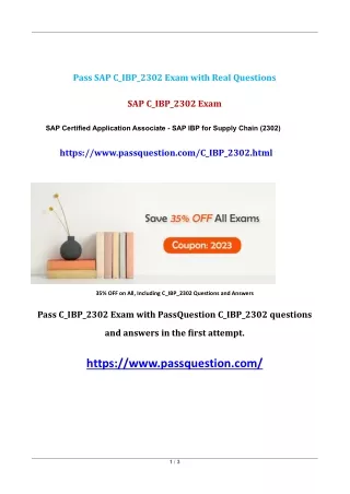 SAP C_IBP_2302 Practice Test Questions