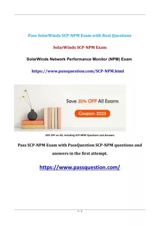 SolarWinds SCP-NPM Practice Test Questions