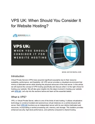 VPS UK_ When You Should Consider It for Website Hosting