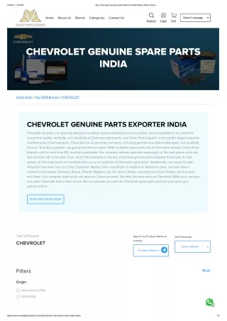 Genuine Chevrolet Spare parts Exporter from India: Best Quality