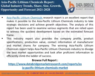 Asia-Pacific Lithium Chemicals - Chemical Material
