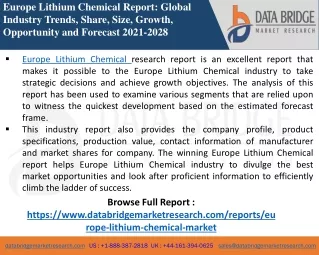 Europe Lithium Chemical - Chemical Material