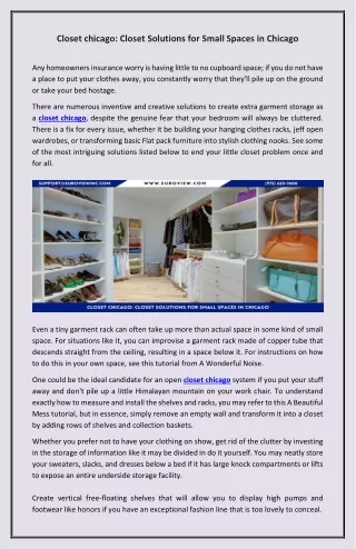 Closet Solutions for Small Spaces in Chicago