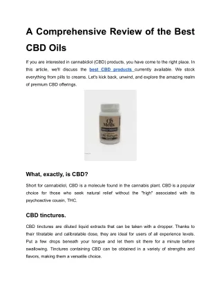 Best CBD Products_ A Comprehensive Guide (1)