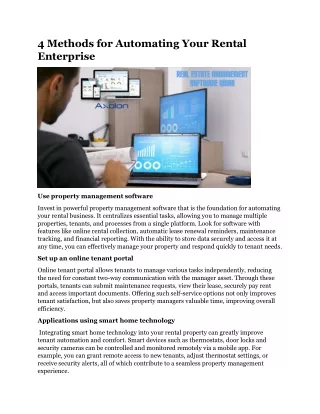 4 Methods for Automating Your Rental Enterprise
