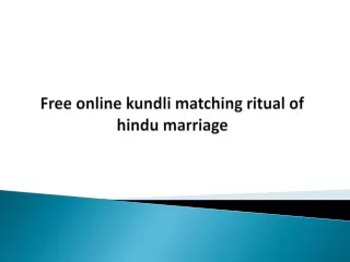 Free online kundli matching ritual of hindu marriage