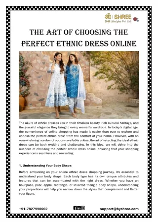 The Art Of Choosing The Perfect Ethnic Dress Online