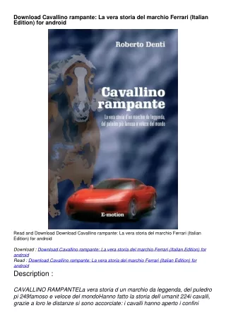 Download Cavallino rampante: La vera storia del marchio Ferrari (Italian Edition) for android