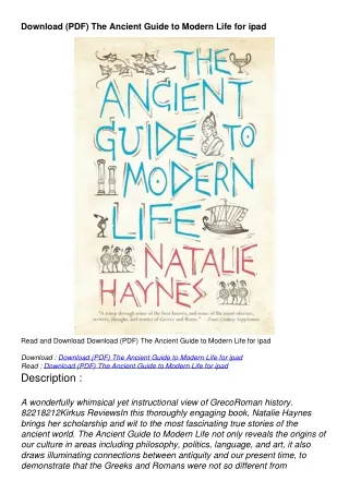 Download (PDF) The Ancient Guide to Modern Life for ipad