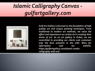 Islamic Calligraphy Canvas - gulfartgallery.com