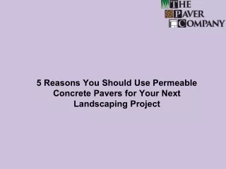 5 Reasons You Should Use Permeable Concrete Pavers for Your Next Landscaping Project