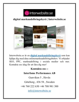 digital marknadsföringsbyrå  Interwebsite.se