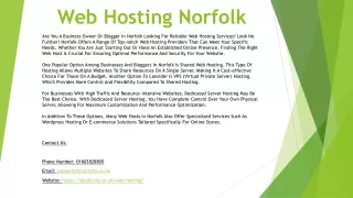 Web Hosting Norfolk