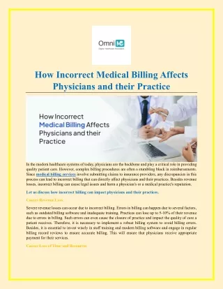 How Incorrect Medical Billing Affects Physicians and their Practice