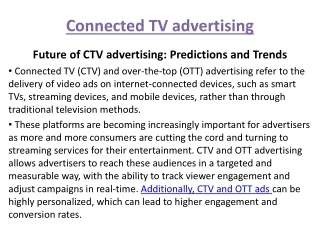 Connected TV advertising