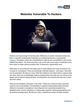 Websites Vulnerable To Hackers