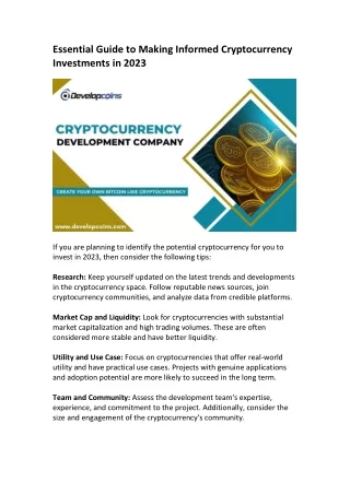 Tips To Invest In Cryptocurrency