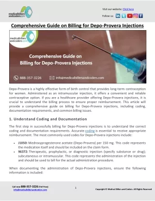 Comprehensive Guide on Billing for Depo-Provera Injections