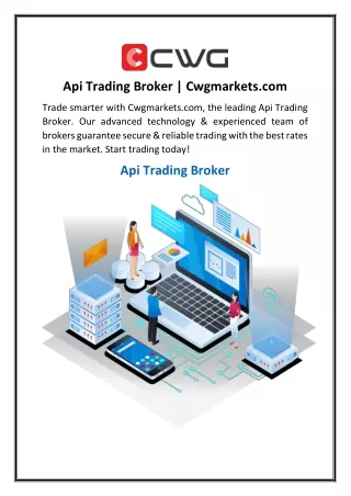 Api Trading Broker Cwgmarkets.com
