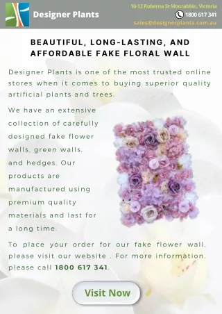 Beautiful, long-lasting, and affordable fake floral wall