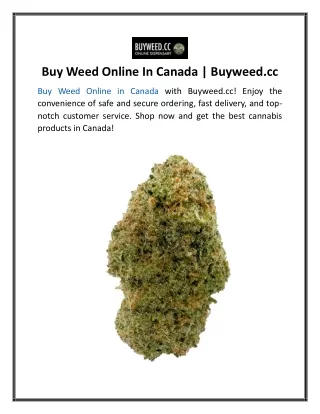 Buy Weed Online In Canada  Buyweed