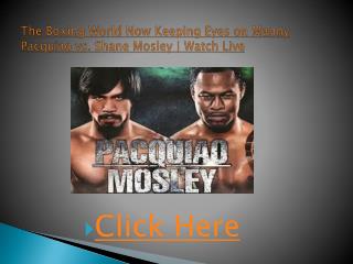 pacquiao vs. mosley live | watch the ring warriors in a figh