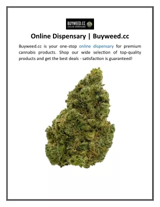 Online Dispensary  Buyweed