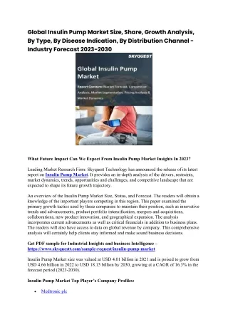 Global Insulin Pump Market