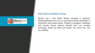 Roller Blinds Installation Sydney | Realestateblinds.com.au