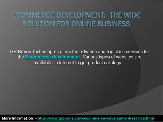 Ecommerce Development:The Wide Solution For Online Business
