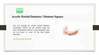 Acrylic Partial Dentures  Denture Square