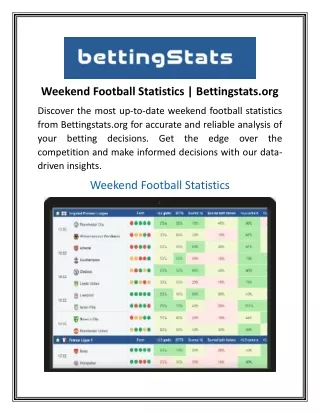 Weekend Football Statistics Bettingstats.org