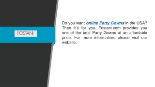 Online Party Gowns Fostani.com