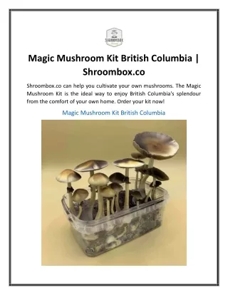 Magic Mushroom Kit British Columbia  Shroombox.co