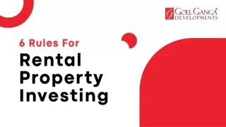 6 Rules For Rental Property Investing
