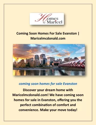 Coming Soon Homes For Sale Evanston | Maricelmcdonald.com