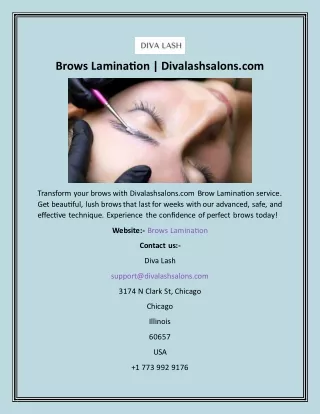 Brows Lamination  Divalashsalons