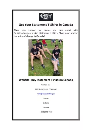 Get Your Statement T-Shirts in Canada