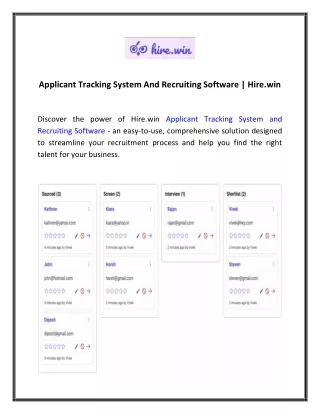 Applicant Tracking System And Recruiting Software  Hire.win 02