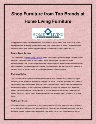 Shop Furniture from Top Brands at Home Living Furniture