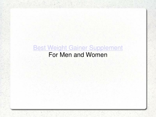 Best Weight Gainer Supplement
