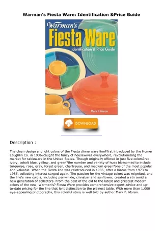 READ [PDF] Warman's Fiesta Ware: Identification & Price Guide kindle